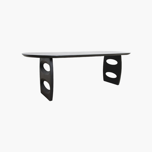 Bullnose Dining Table Teardrop Base Black