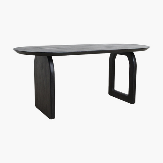 Bullnose Dining Table Mix Base Black