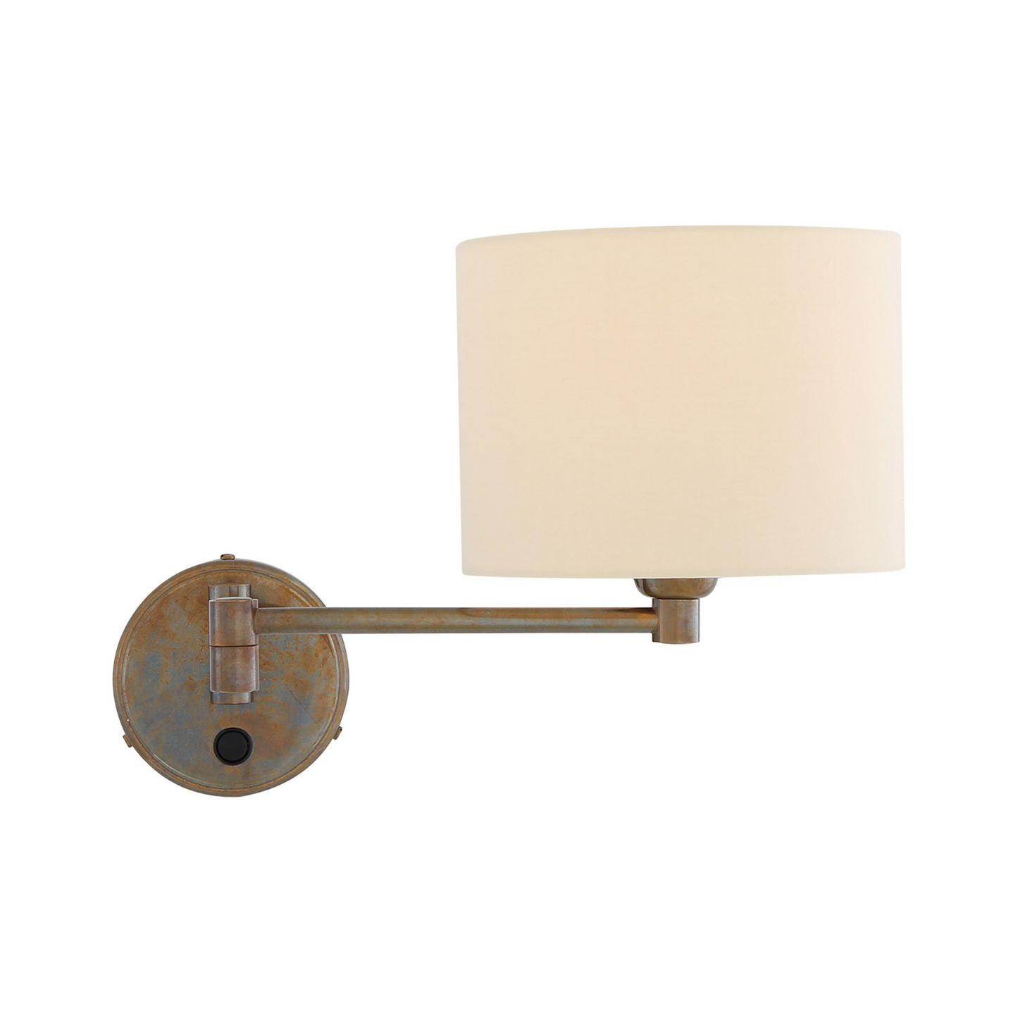 Kerry Swivel Arm Brass Wall Light with Fabric Shade