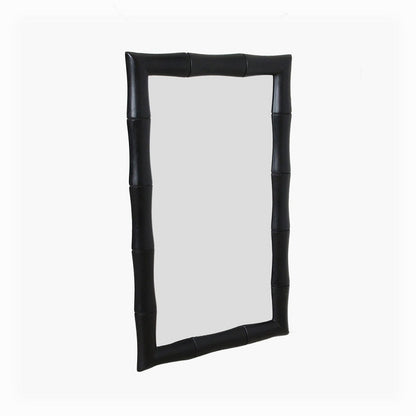 Faux Bamboo Mirror Black