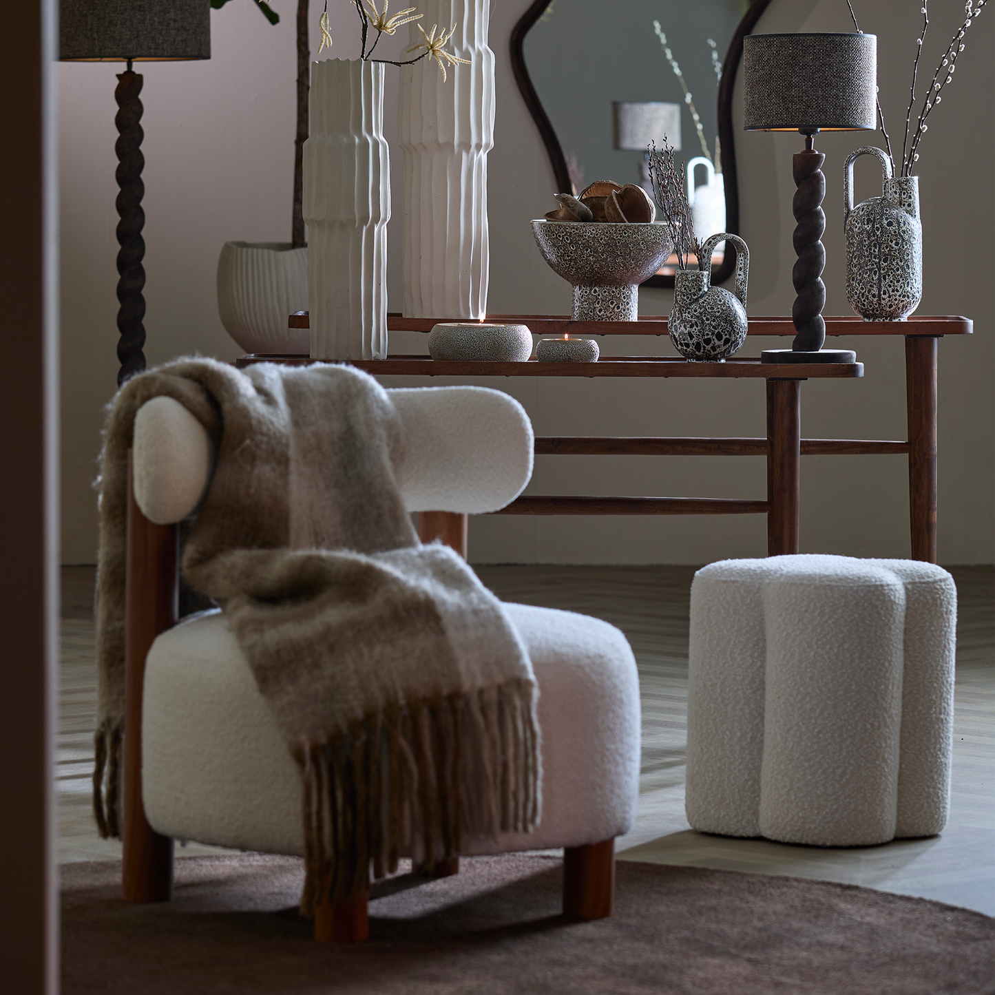 Qiano Large Acacia Wood Console Table