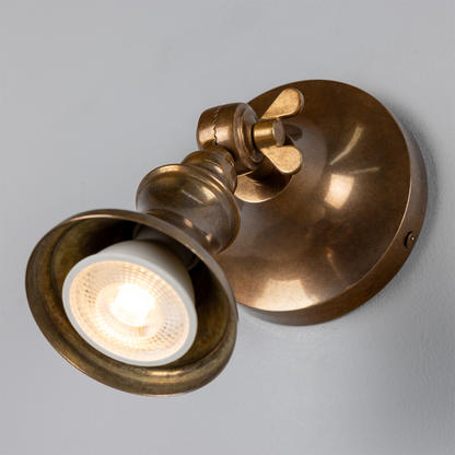 Accra Traditional Small Brass Spotlight 8cm IP20