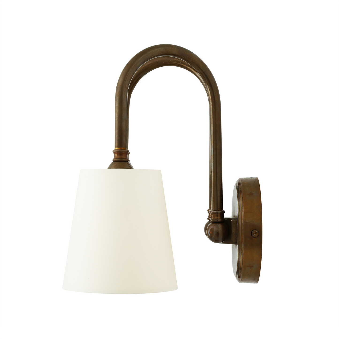 Uppsala Two-Arm Brass Wall Light with Fabric Shades 28cm IP20