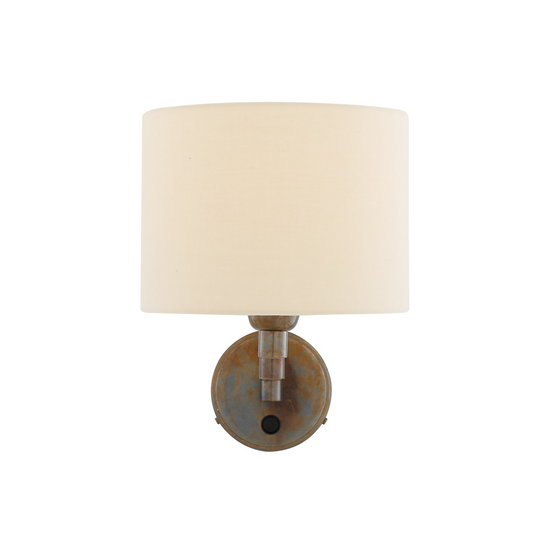 Kerry Swivel Arm Brass Wall Light with Fabric Shade