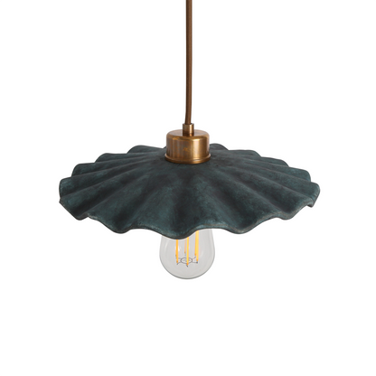 Kapok Organic Ceramic Pendant Light 27cm, Blue Earth