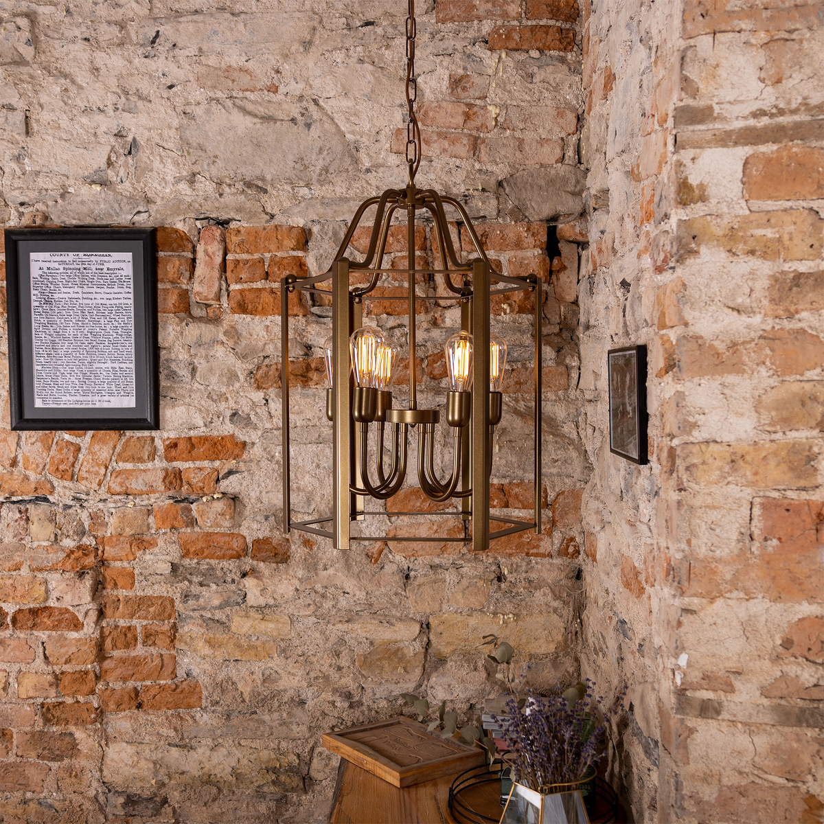 Portroe Indoor Hanging Pendant Lantern, 4-6 Light