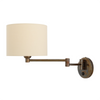 Kerry Swivel Arm Brass Wall Light with Fabric Shade