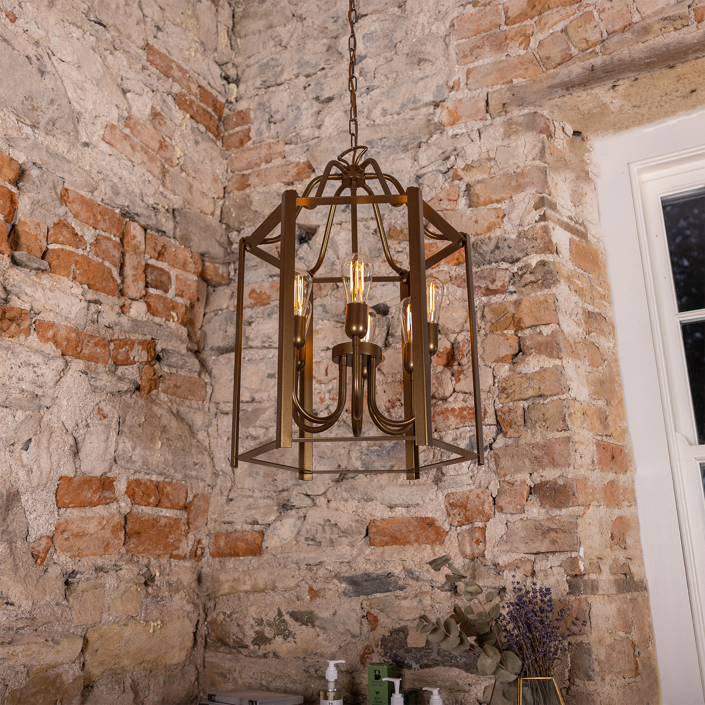 Portroe Indoor Hanging Pendant Lantern, 4-6 Light
