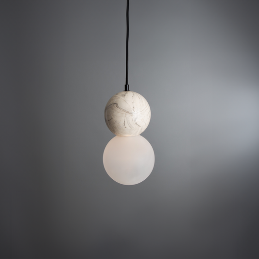 Rosa Marbled Ceramic Glass Globe Pendant Light