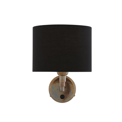 Kerry Swivel Arm Brass Wall Light with Fabric Shade