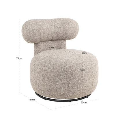 Lounge Swivel Chair Kaya Cayenne Brown