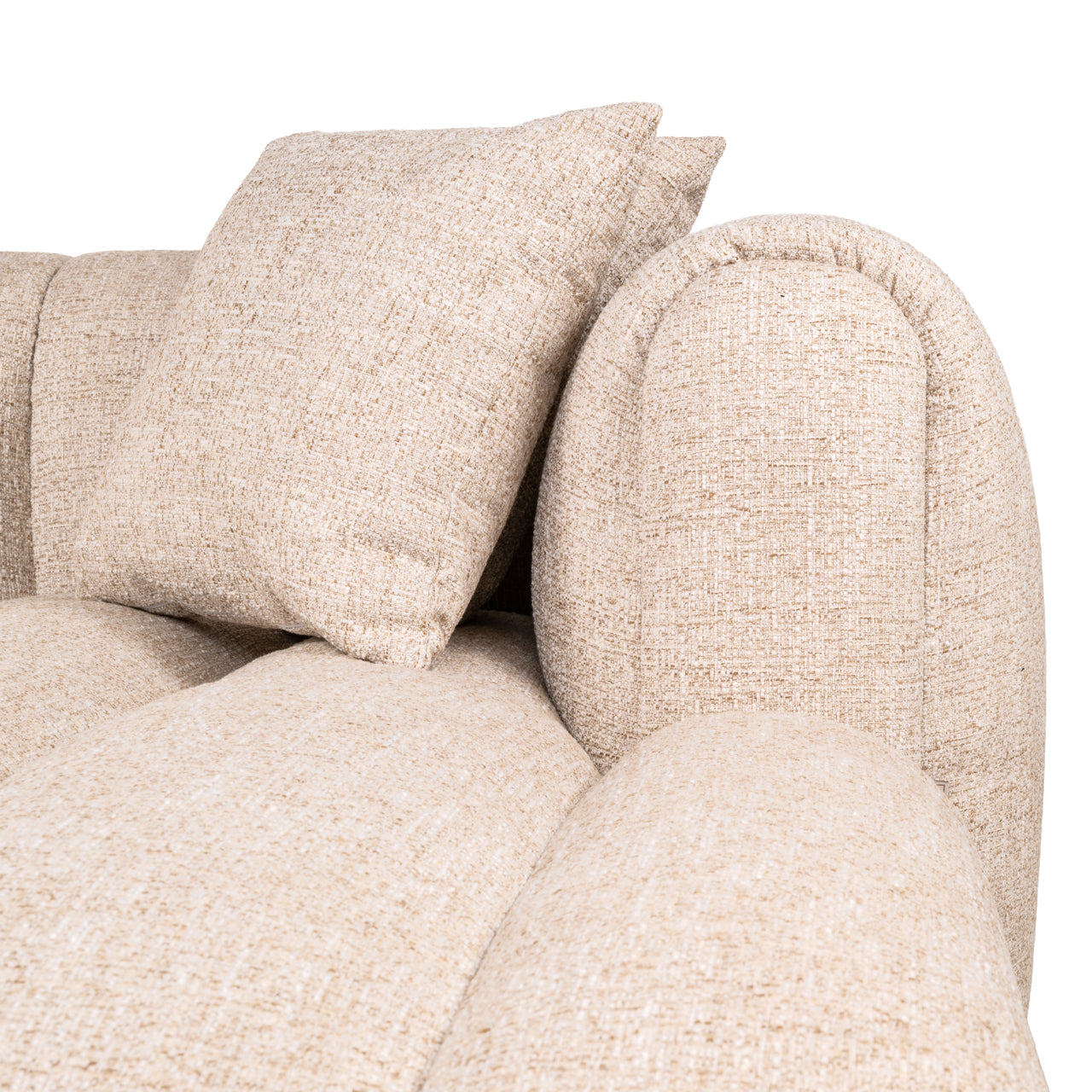 Sofa Novaro Cream Tweed Lounge Right Fire Retardant