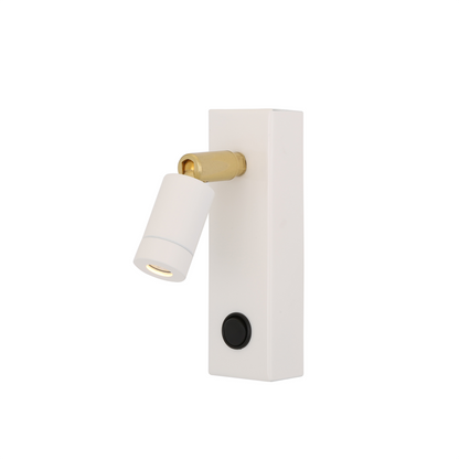 Sampio Adjustable Brass Wall Spotlight 14cm IP20