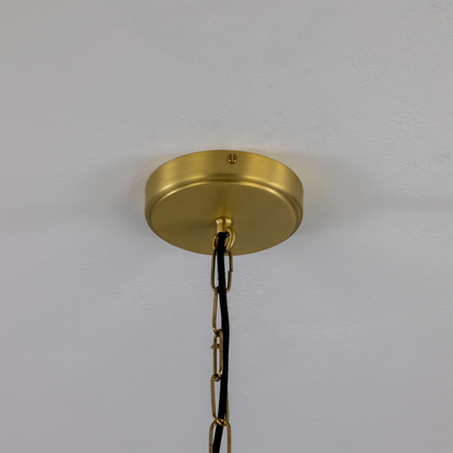 Louise Vintage Rippled Opal Glass and Brass Bathroom Pendant 52.5cm IP44