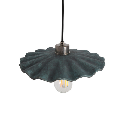 Kapok Organic Ceramic Pendant Light 27cm, Blue Earth