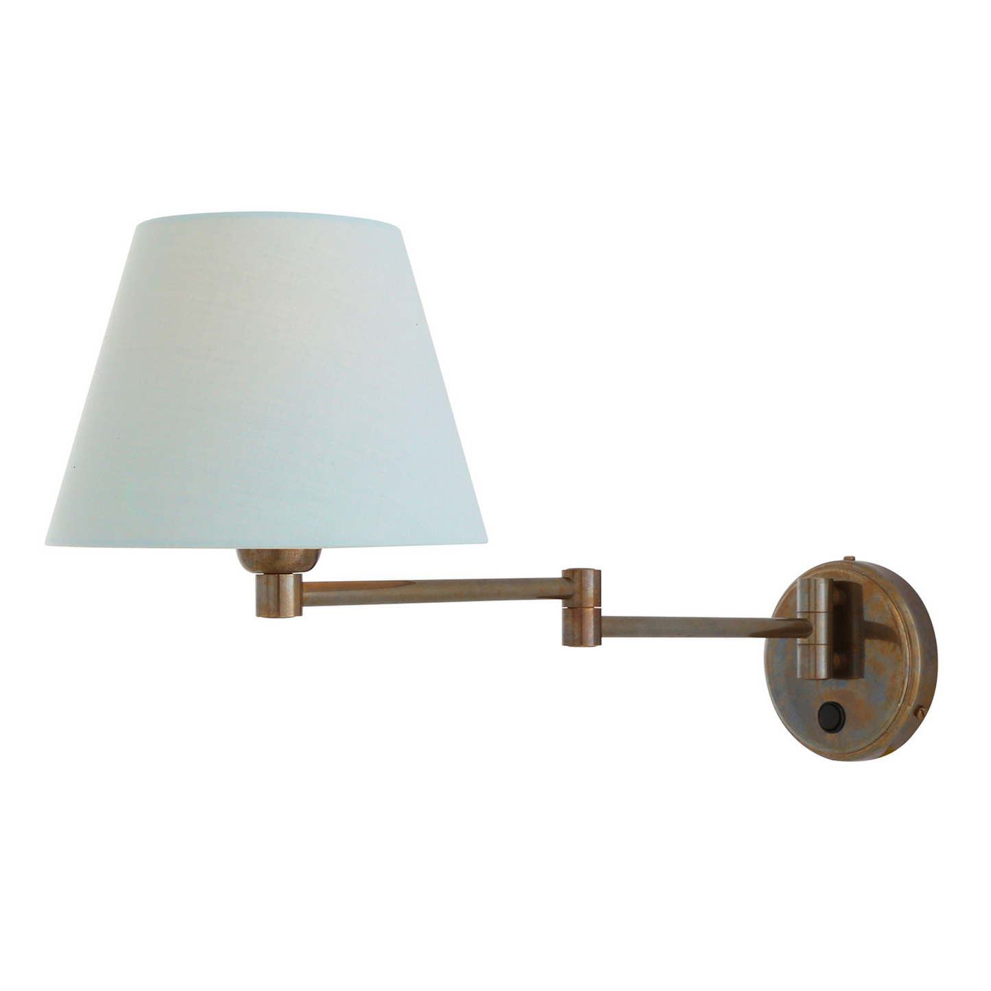 Kerry Swivel Arm Brass Wall Light with Fabric Shade