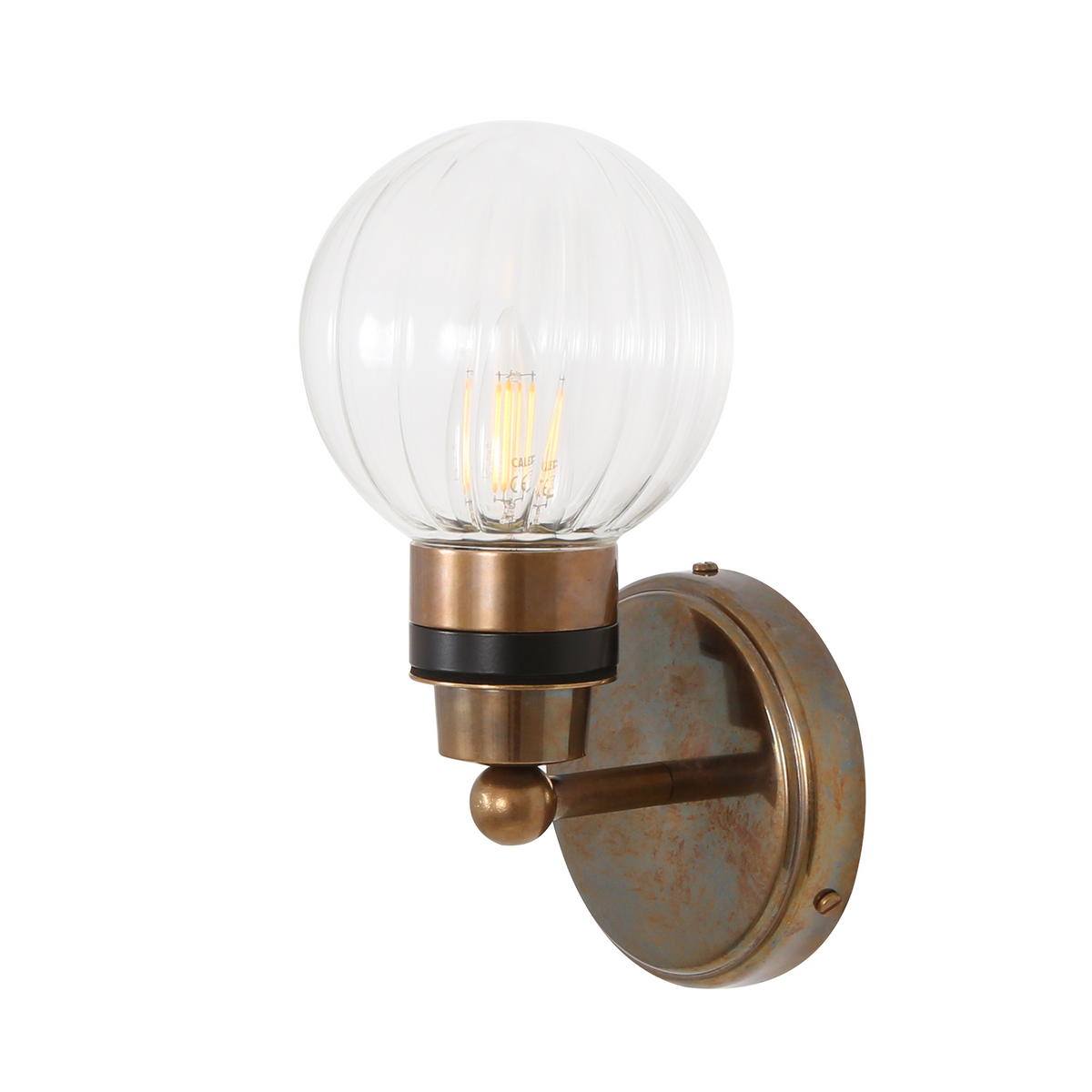 Shannon Small Glass Globe Bathroom Wall Light 12cm IP65