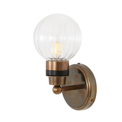 Shannon Small Glass Globe Bathroom Wall Light 12cm IP65