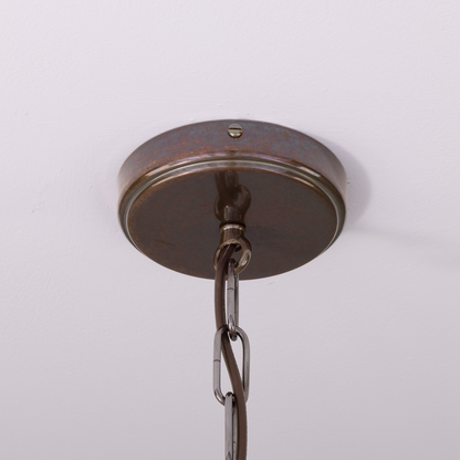 Seville Ceramic Mid-Century Modern Pendant Light, Terracotta and White Glaze