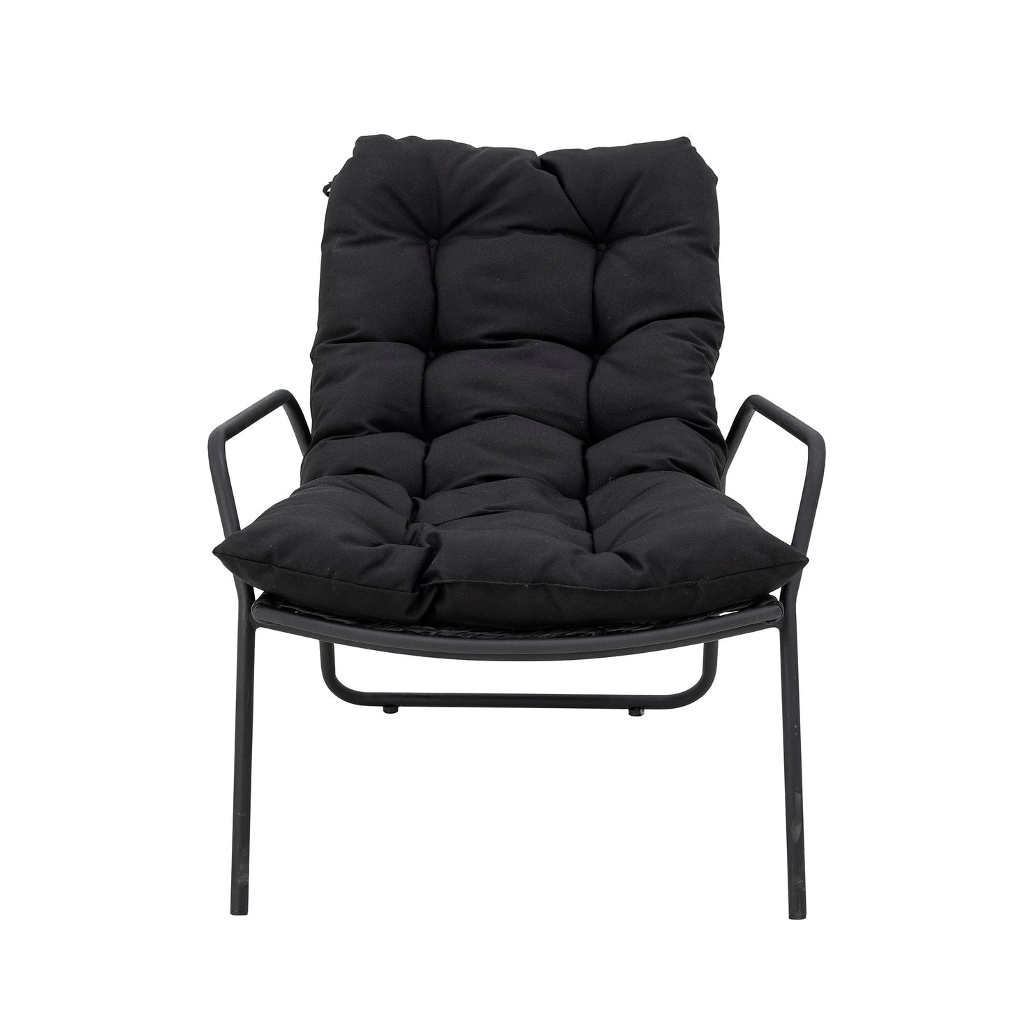 Boel Deck Chair with Stool Black Metal