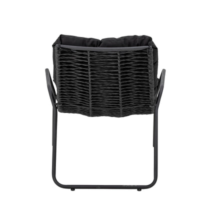 Boel Deck Chair with Stool Black Metal