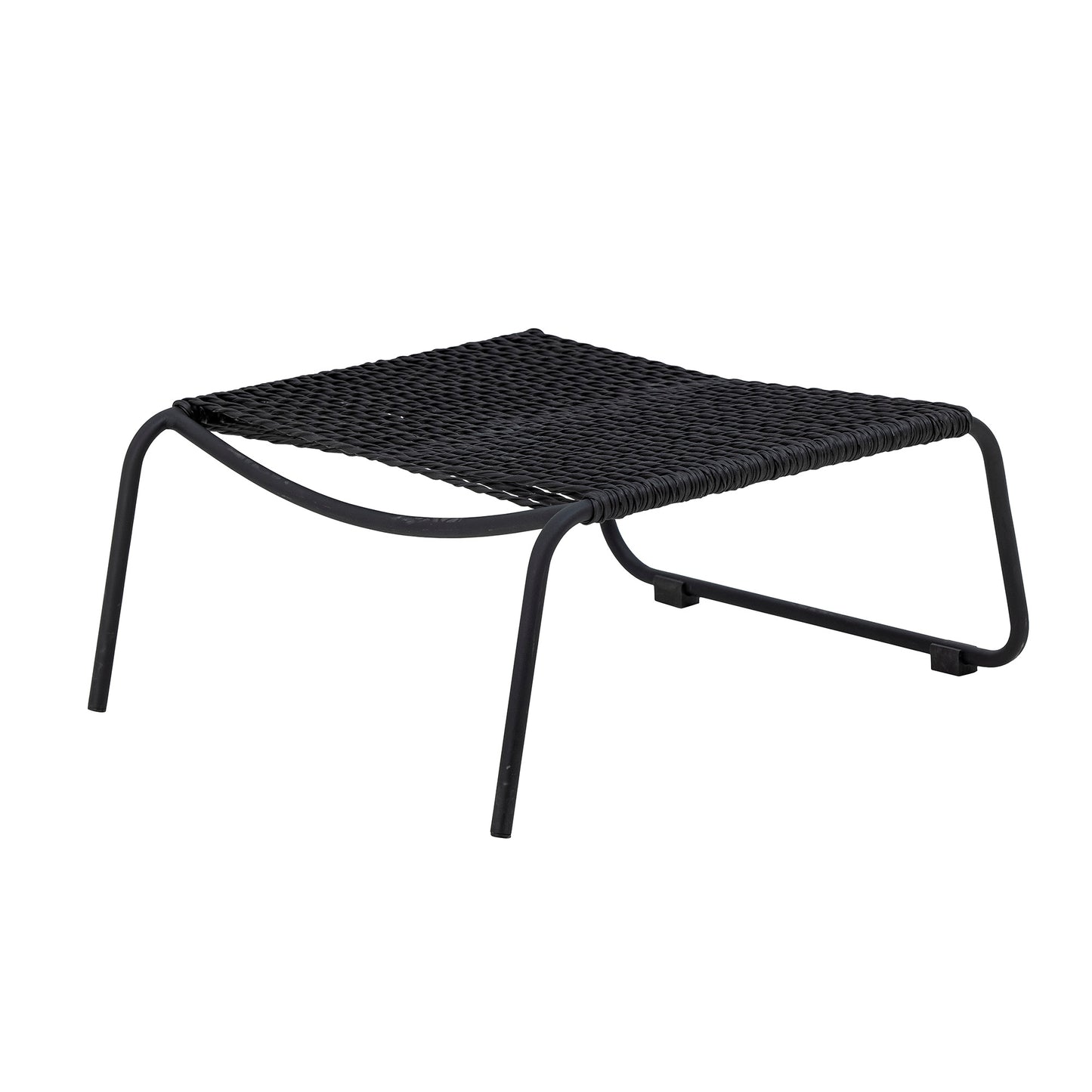 Boel Deck Chair with Stool Black Metal