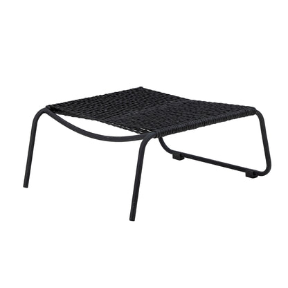 Boel Deck Chair with Stool Black Metal