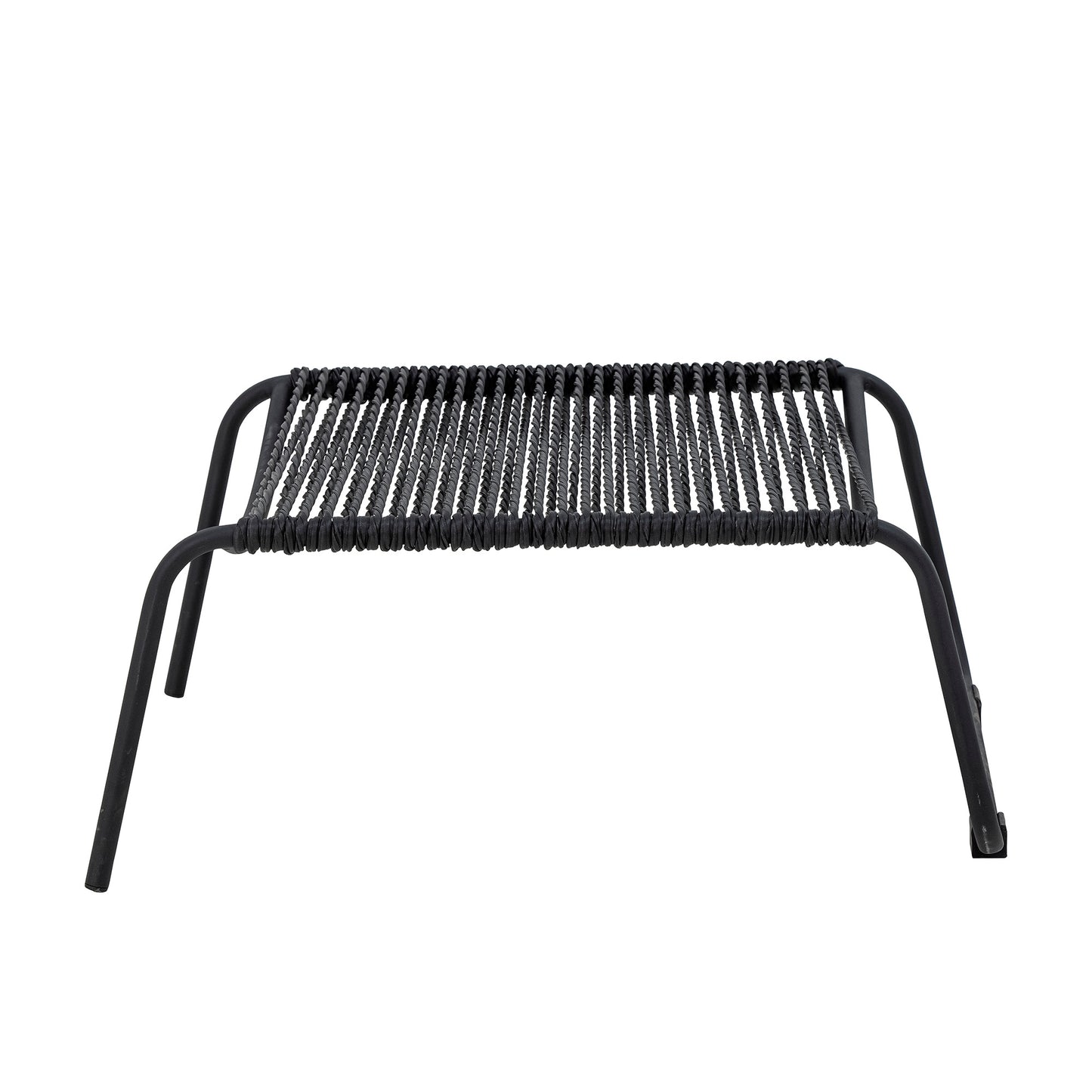 Boel Deck Chair with Stool Black Metal