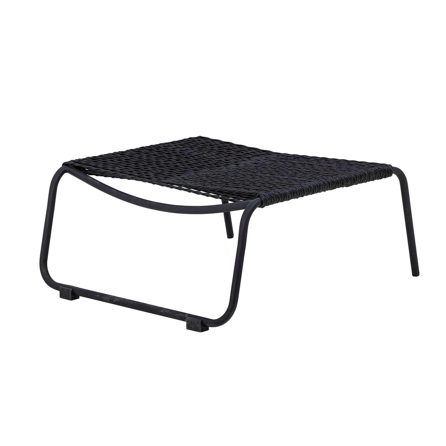 Boel Deck Chair with Stool Black Metal