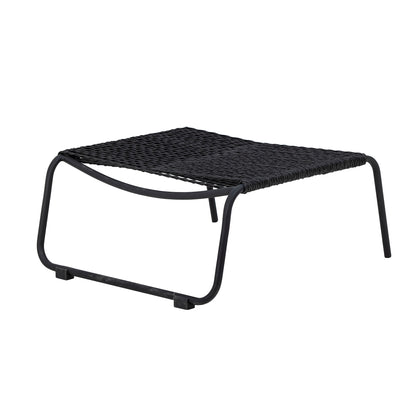 Boel Deck Chair with Stool Black Metal