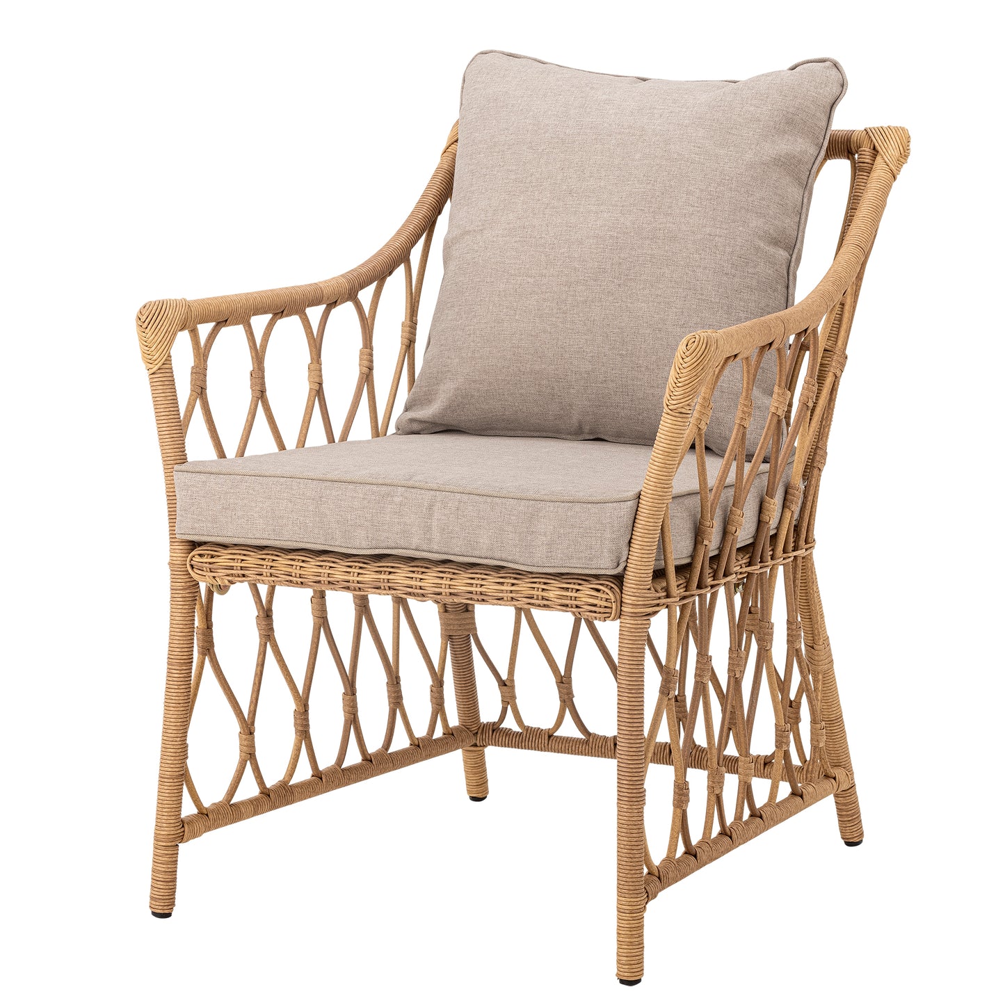 Belluce Lounge Chair with Stool Nature Polyrattan