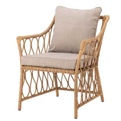Belluce Lounge Chair with Stool Nature Polyrattan