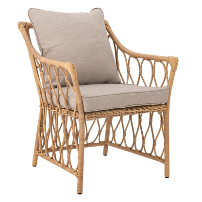Belluce Lounge Chair with Stool Nature Polyrattan