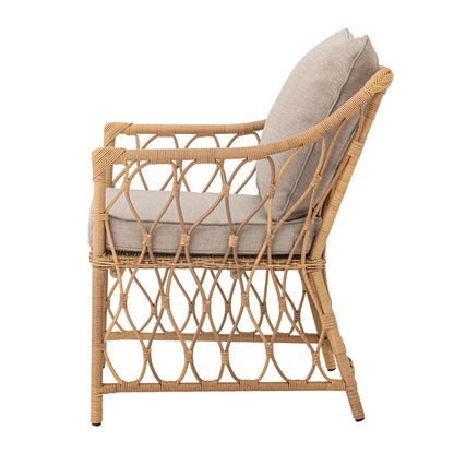 Belluce Lounge Chair with Stool Nature Polyrattan