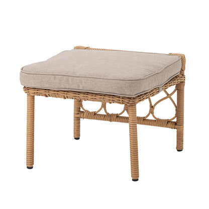 Belluce Lounge Chair with Stool Nature Polyrattan