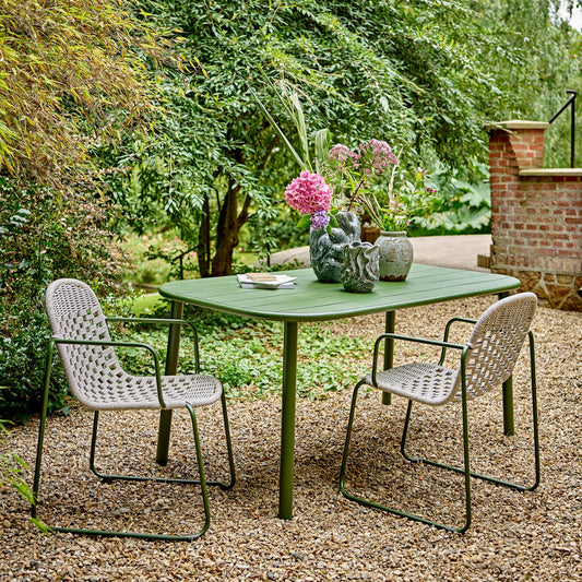 Calana Dining Chair Green Metal