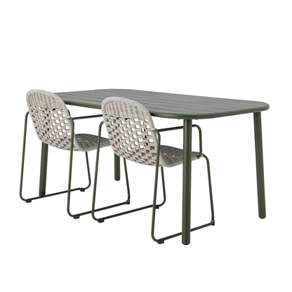 Calana Dining Table Green Metal