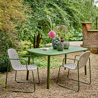 Calana Dining Table Green Metal