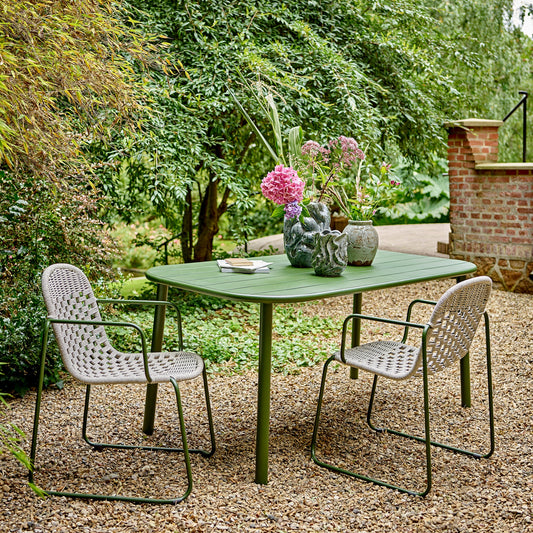 Calana Dining Table Green Metal
