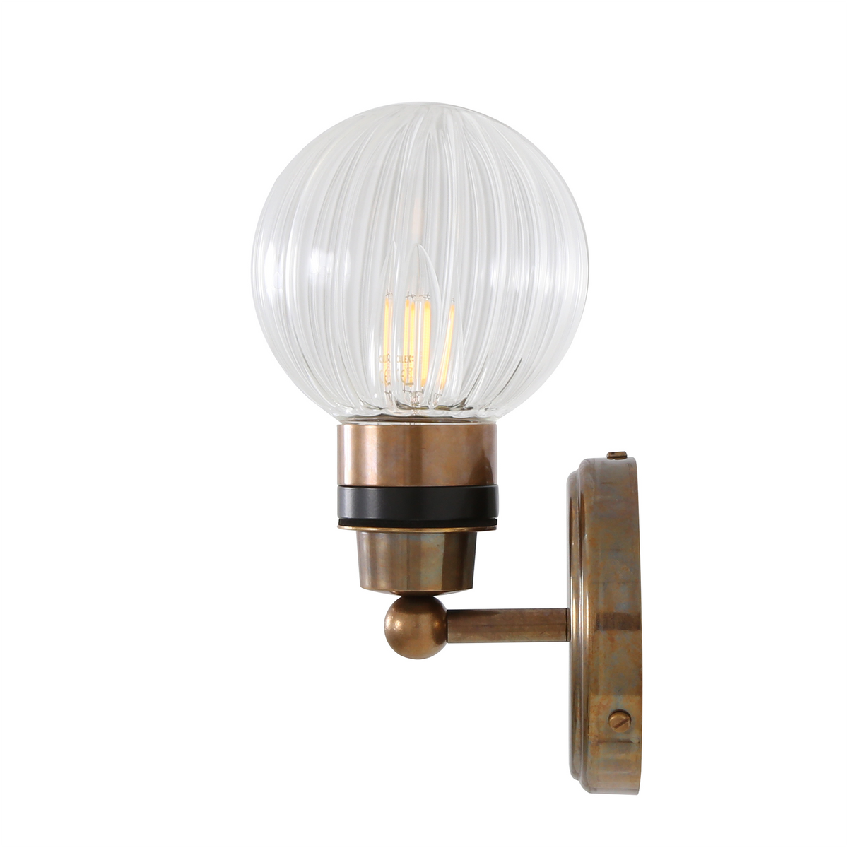 Shannon Small Glass Globe Bathroom Wall Light 12cm IP65