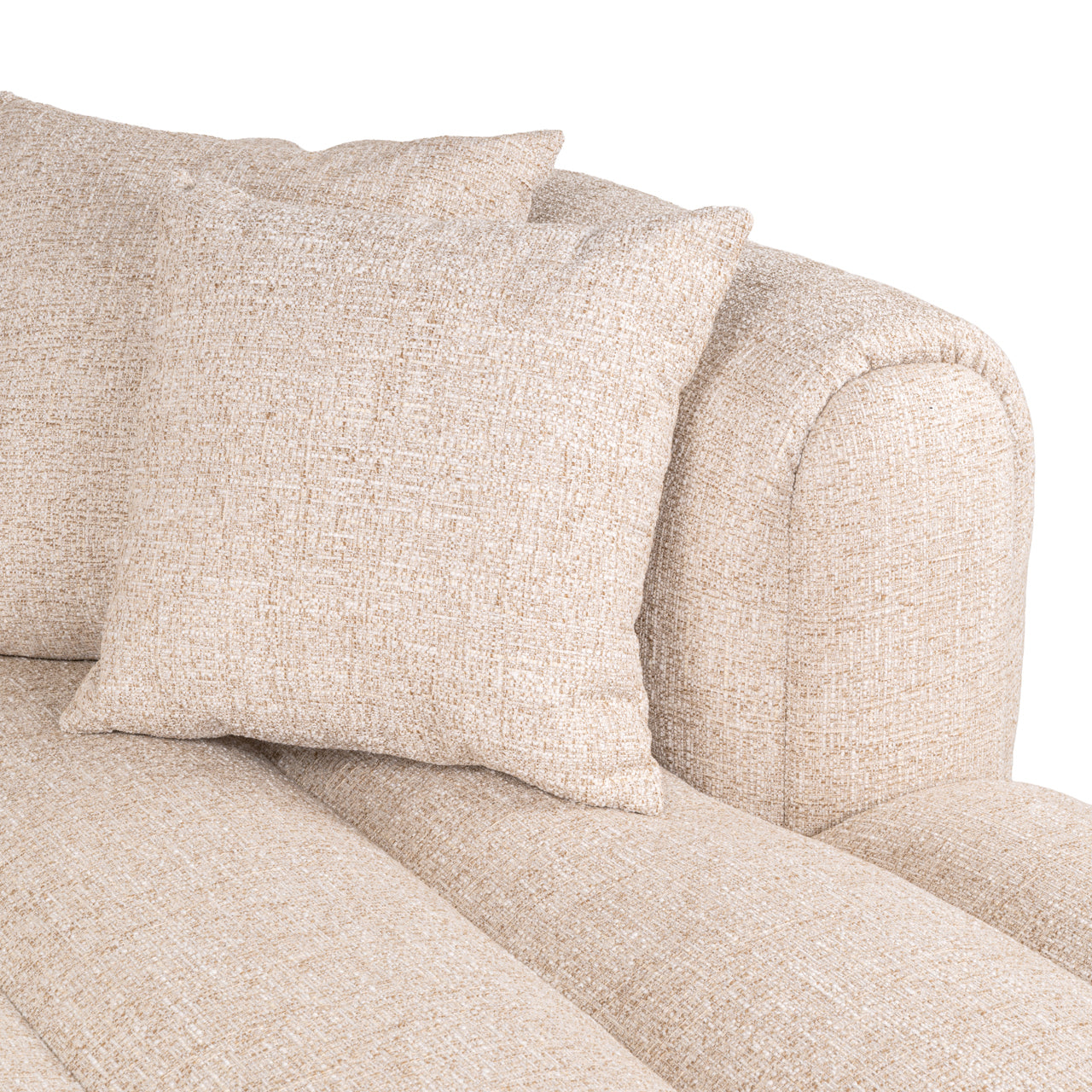 Sofa Novaro Cream Tweed Lounge Right Fire Retardant