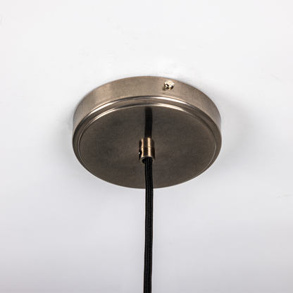 Kapok Organic Ceramic Pendant Light 27cm, Matte White Striped