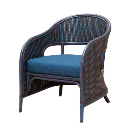 Blue armchair with cushion Pigmento