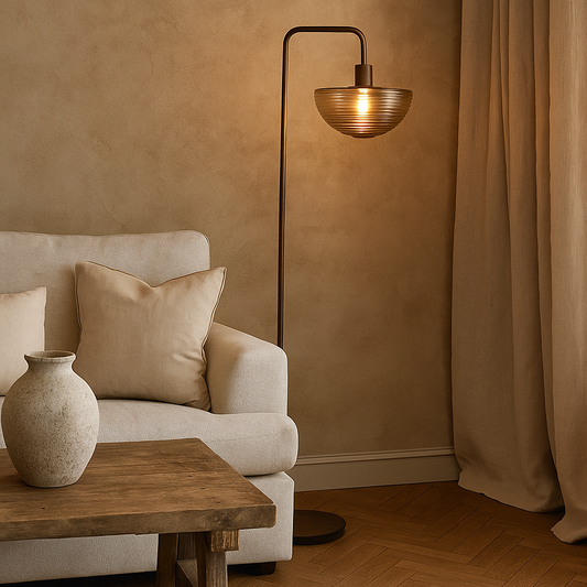 Baylie Wood Print Floor Lamp