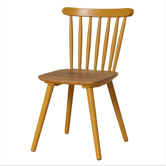 Paulin Mustard Spindle Back Dining Chair (Sold As Pair)
