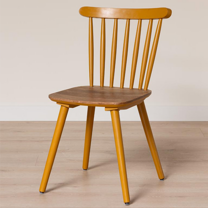 Paulin Mustard Spindle Back Dining Chair (Sold As Pair)