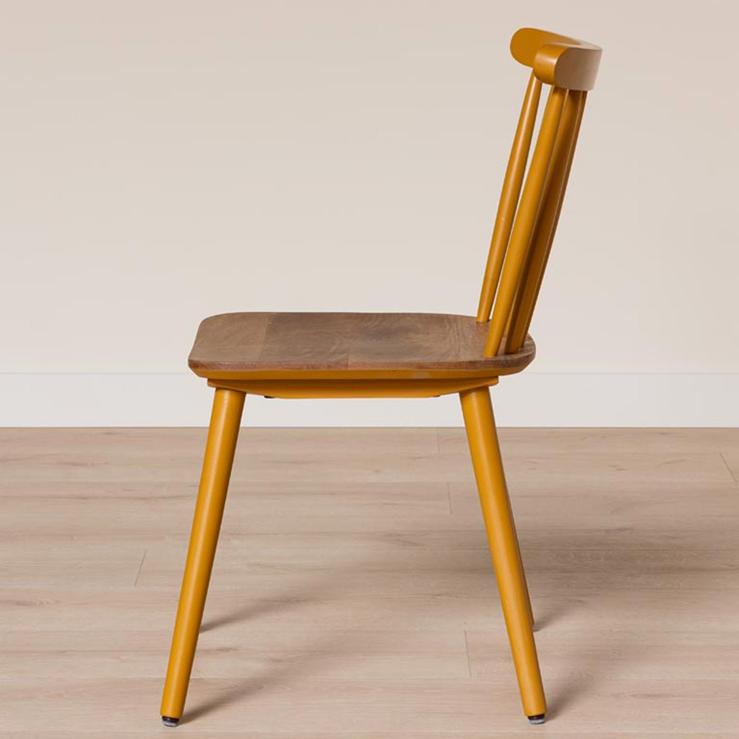 Paulin Mustard Spindle Back Dining Chair (Sold As Pair)