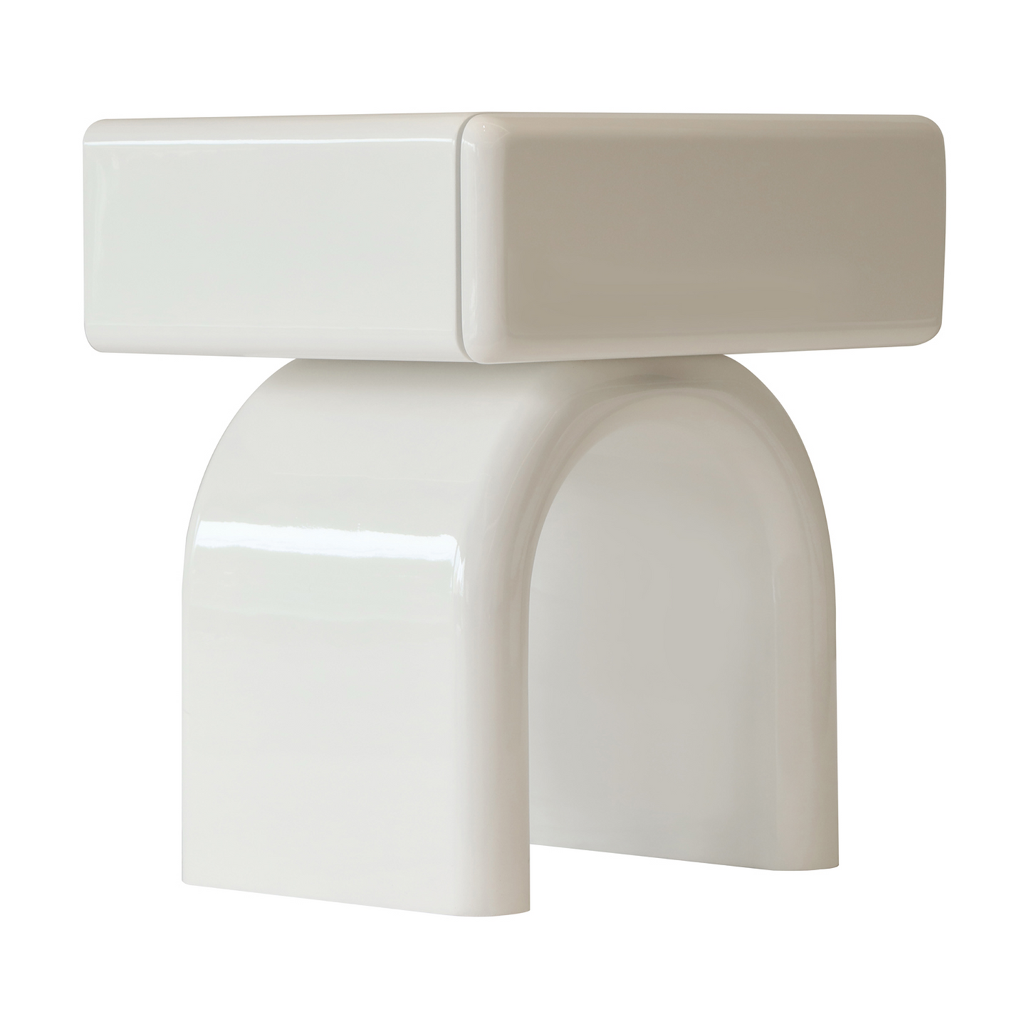 Bennet End Table – Coconut Milk (1 Drawer)