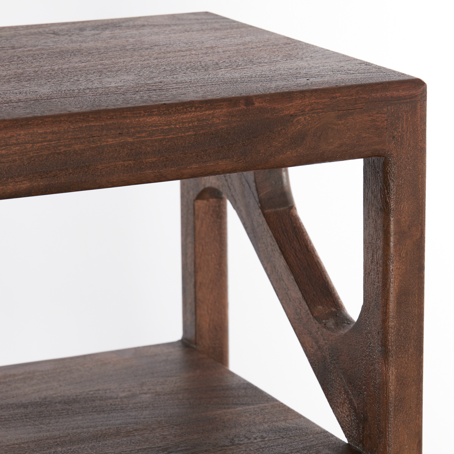 YUKI Acacia Dark Brown Open Cabinet