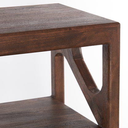 YUKI Acacia Dark Brown Open Cabinet